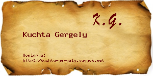 Kuchta Gergely névjegykártya